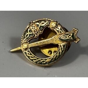 Vintage Gold Tone Sol D'or Irish Celtic Brooch Pin Britain Kilt